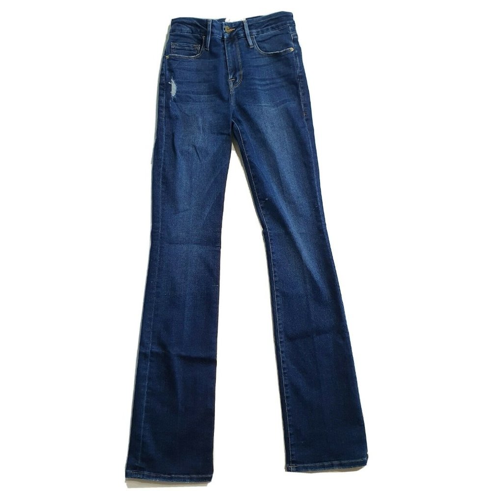 FRAME Distressed Le Mini Boot Mid Rise Jeans